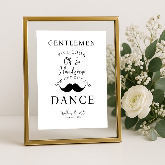 Minimale moderne Heren Badkamer Sign Wedding Poster