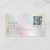 Minimale moderne holografische nagelzalf QR-code Visitekaartje (Achterkant)