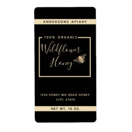 Minimale moderne honingbijenhoningpot etiket