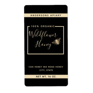 Minimale moderne honingbijenhoningpot etiket