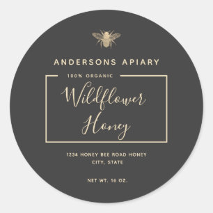 Minimale moderne honingbijenhoningpot ronde sticker