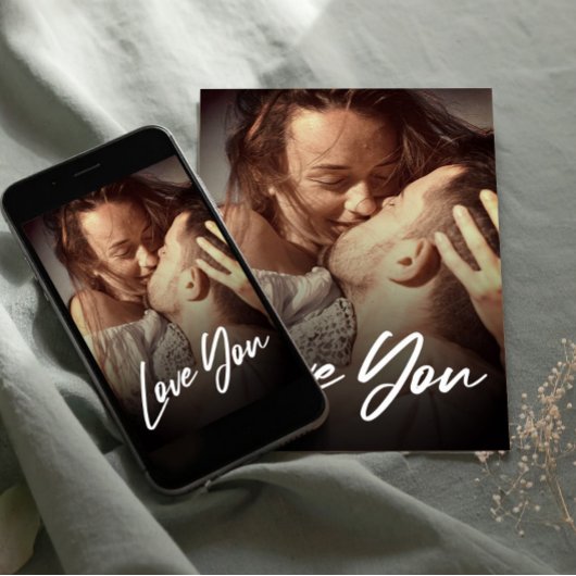 Minimale Moderne I Love You Photo Replace Insert Briefkaart