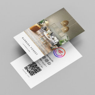 Minimale moderne interne ontwerper Qr-code Visitekaartje