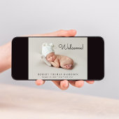 Minimale moderne introductiefoto 5 geboorte aankondiging