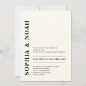 Minimale moderne ivoor elegante bruiloft kaart (Voorkant)