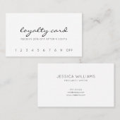 Minimale moderne kalligrafie klantenkaartje (Voorkant / Achterkant)