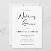 Minimale moderne kalligrafie-weduwingshower kaart (Voorkant)