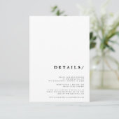 Minimale Moderne Klassieke Typografie Trouwdetails Informatiekaartje (Staand voorkant)