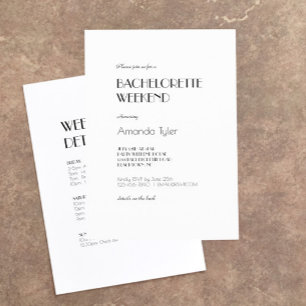 Minimale moderne kunst Deco Bachelorette Weekend Kaart