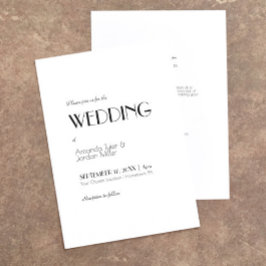 Minimale moderne kunst deco in één bruiloft kaart