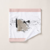 Minimale moderne kunststijl wit grijs roze bad handdoek (Wasdoekje)