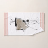 Minimale moderne kunststijl wit grijs roze bad handdoek (Handdoek)