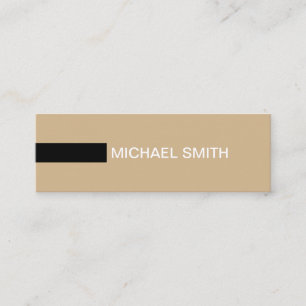 Minimale moderne legant Tan & Black Mini Visitekaartje