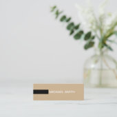 Minimale moderne legant Tan & Black Mini Visitekaartje (Staand voorkant)