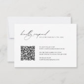 Minimale moderne legante QR-code bruiloft RSVP Kaartje (Achterkant)