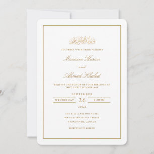 Minimale moderne lijst gouden schrift Moslim bruil Kaart
