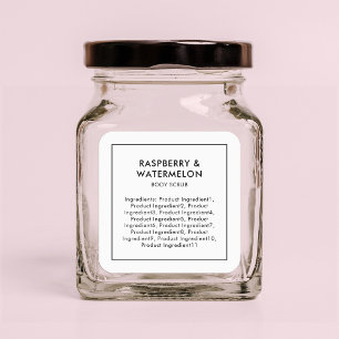 Minimale moderne lijst met ingrediënten vierkante sticker