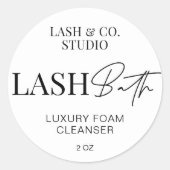 Minimale Moderne Logo Lash Bath Cleanser Ronde Sticker (Voorkant)