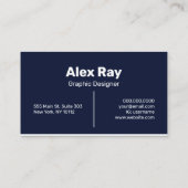 Minimale moderne marine White Visitekaartje (Achterkant)