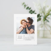 Minimale Moderne Mini Kalender Bewaar de Datum Fot Aankondigingskaart (Staand voorkant)