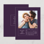 Minimale moderne minikalender waarop de datum-foto save the date (Voorkant / Achterkant)