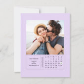 Minimale moderne minikalender waarop de datum-foto save the date (Voorkant)