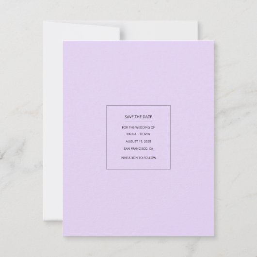 Minimale moderne minikalender waarop de datum-foto save the date (Achterkant)