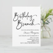 Minimale Moderne Minimalistische Verjaardag Brunch Kaart (Staand voorkant)