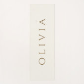 Minimale moderne, moderne Ivory Cream Gold Name Yogamat (Voorkant)