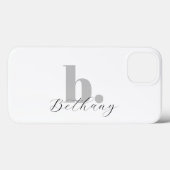 Minimale moderne monogram scriptnaam Case-Mate iPhone case (Achterkant (horizontaal))