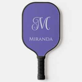 Minimale moderne naam en monogram in Paarse lavend Pickleball Paddle