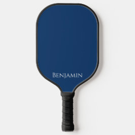 Minimale moderne naam in Navy Blue en White Pickleball Paddle