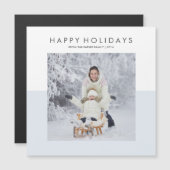 Minimale moderne Pastel Blue en White Holiday Foto (Voorkant / Achterkant)