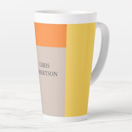 Minimale moderne platte Jouw naam Latte Mok (Rechterhoek)