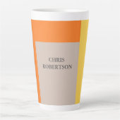 Minimale moderne platte Jouw naam Latte Mok (Voorkant)