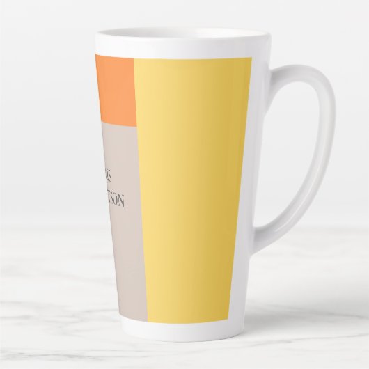Minimale moderne platte Jouw naam Latte Mok (Rechts)