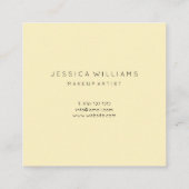 Minimale moderne professionele pasteelgeel vierkante visitekaartje (Achterkant)