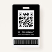 Minimale moderne Qr Barcode Foto voor werknemers Badge (Achterkant)
