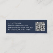 Minimale moderne QR code blauw Mini Visitekaartje (Achterkant)