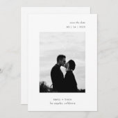 Minimale moderne QR-code foto bruiloft Save The Date (Voorkant / Achterkant)