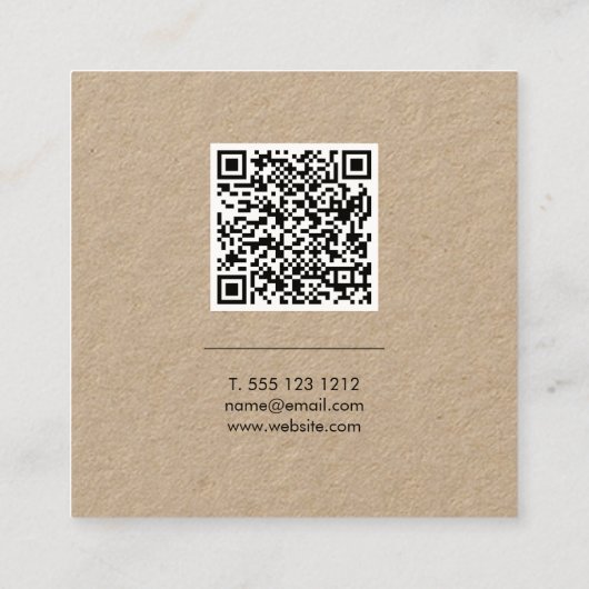 Minimale moderne QR-codekraft Vierkante Visitekaartje (Achterkant)