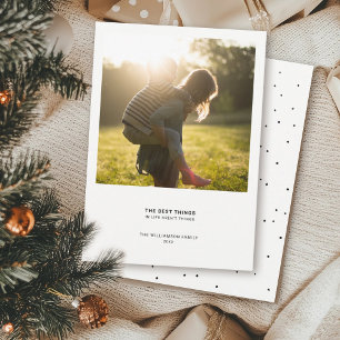 Minimale moderne quote Eenvoudige kerstfoto-stip Feestdagenkaart