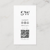 Minimale moderne reisgids voor avontuur Qr-code Visitekaartje (Achterkant)