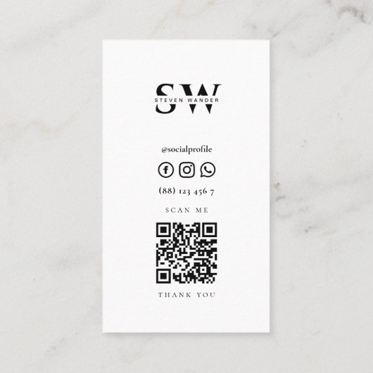 Minimale moderne reisgids voor avontuur Qr-code Visitekaartje (Achterkant)