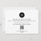 Minimale Moderne Rode Witte Zakelijke Foto Kerstmi Feestdagenkaart (Achterkant)