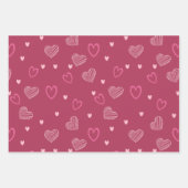 Minimale moderne romantische Doddle Heart Pattern Inpakpapier Vel (Voorkant 2)