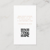 Minimale moderne roze blush Arch Florist QR-code Visitekaartje (Achterkant)