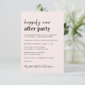 Minimale moderne roze bruiloft receptie kaart (Staand voorkant)