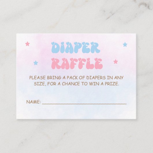 Minimale moderne roze en blauwe luier Raffle Informatiekaartje (Voorkant)