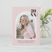 Minimale moderne roze fotograafpartij kaart (Staand voorkant)